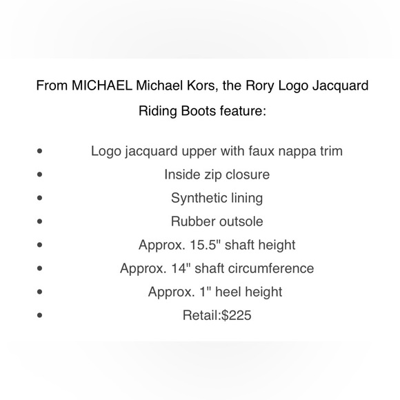 🆕 Michael Kors Rory Beige Logo Jacquard and Leather Riding Boots - Picture 11 of 12
